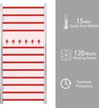 KEG Towel Warmer Wall Mounted with Built-in Timer 12 Bars Electric Stainless Steel Heated Towel Racks for Bathroom, Hot Plug-in Bath Towel Heater Polish Chrome