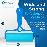 PetLovers EzRoll Reusable Lint Roller - Sticky for Life & Multi-Purpose Pet Hair, Dust, & Lint Remover for Clothing, Upholstery, & Cars - Sustainable, Washable & Efficient (Large)