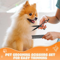 Professional Dog Grooming Scissors Set - 7 Inch (Pack of 5) / Black - image 2