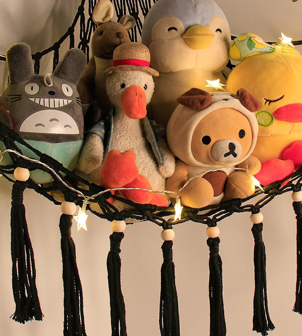 Stuffed Animal Toy Storage Hammock with LED Light - Grey / L (39.5"*39.5"*48") - image 2