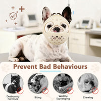 English Bulldog Muzzle, Soft Short Snout Dog Muzzle Stops Biting – Essentials for Dogs - Khaki / M（Head 15-16½"） - image 4