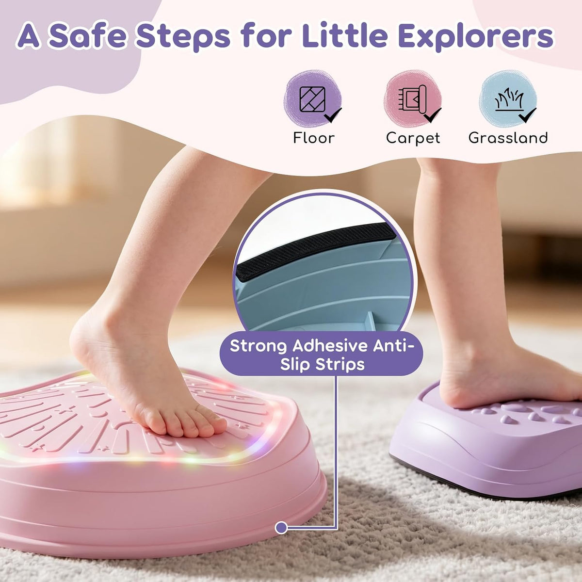 Lehoo Castle Musical Light Up Stepping Stones for Kids – Fun for Kids & Family - Purple - image 3
