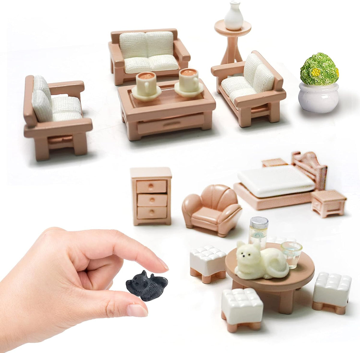 23 PCS Mini Dollhouse Furniture Resin Accessories Set – Fun for Kids & Family - image 3