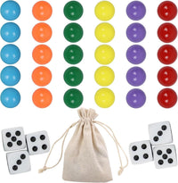 30 Wahoo Board Game Replacement Marbles 5 Each of 6 Colors - 0.55 inches