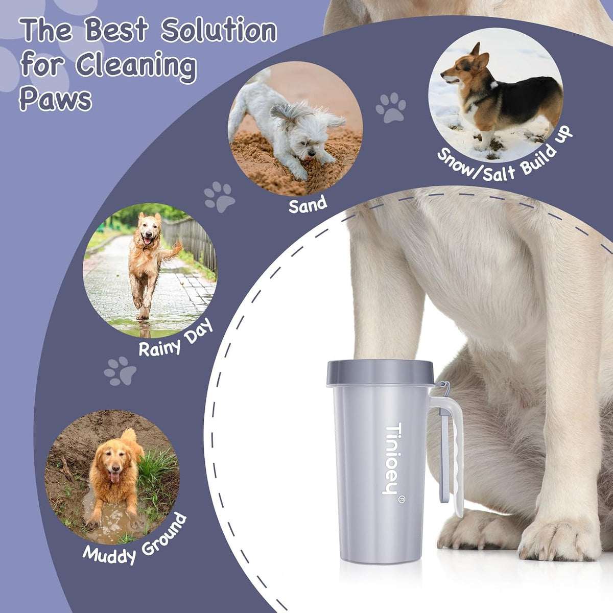 Paw Cleaner with Handle for Large Dogs - image 2