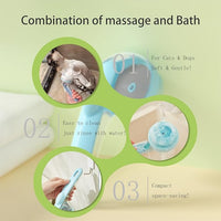 (4PCS) Pet Bath Brush,2025 New 2 in 1 Dog Bath Brush,Dog Shampoo Brush Bubble Maker,Bathing Dogs Grooming Massage Brush for Long & Short Haired Dogs & Cats,with Built-in Shampoo Dispenser(Blue)