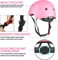 WayEee Kids Bike Helmet Set Knee Pads Adjustable Protective Gear - Pink / M(7-14years) - image 3