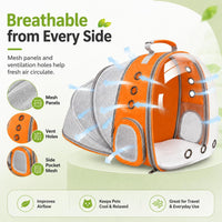Expandable Cat Carrier Backpack with Bubble Window - Orange - image 4