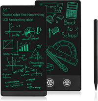 LCD Writing Tablet 6.5in Fine Tip with Leather Case and Hanging Pen – Fun for Kids & Family - Double Display