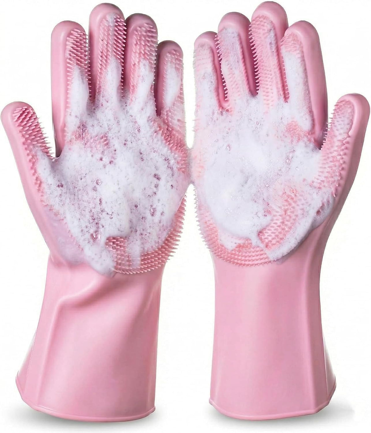 NVNAN Silicone Pet Washing Gloves with High-Density Teeth for Dogs - Pink