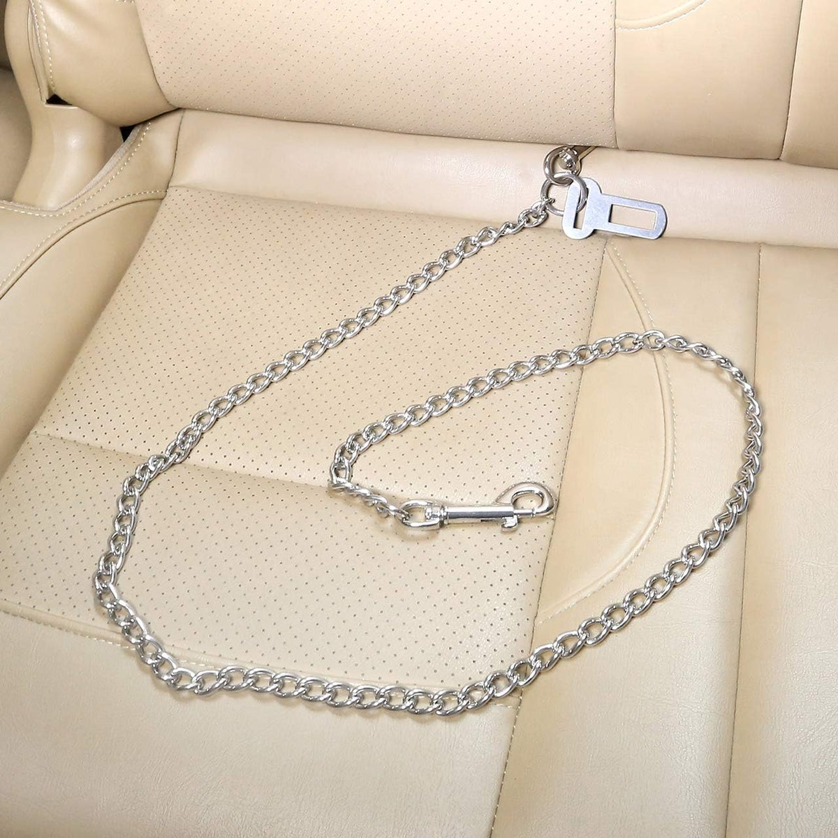 Stainless Steel No Chew Dog Car Seatbelt Pet Vehicle Safety Restraint - 33.4 inches - image 4