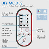 Aquarium Light, 14W 24/7 Natural Mode - Sunrise/Daylight/Moonlight Mode and Custom Mode with Expandable Bracket, Adjustable Timer and 7 Color Brightness for 12~18IN Fish Tank