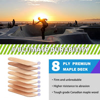 Skateboard,31 x 8 Inch Complete Skateboard, 8-Layer Maple Wood Deck Double Kick Standard - pink - image 4