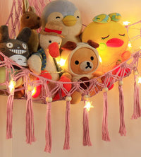Stuffed Animal Toy Storage Hammock with LED Light - Pink / XL (43"*43"*55") - image 3