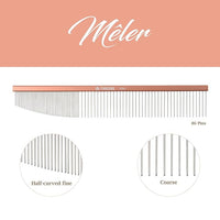 2-in-1 Greyhound Comb for Dogs, Meler Greyhound Comb (Half Curved/Coarse), 86 Stainless Steel Pins Dog Comb, Aluminum 24.5cm Handle, Lightweight, Remove Dogs’ Eye Debris, Fur Tangle Free