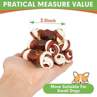 MON2SUN 2.5" Rawhide Free Dog Treats with Mixed Vegetables, Duck Wrapped Mini Knot Bones for Small Dogs, Healthy Snacks for Balanced Nutrition, 21.2oz