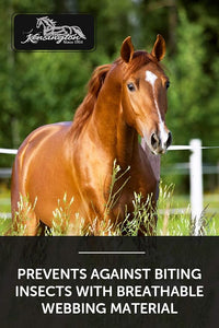 Kensington Fly Mask with Fleece Trim for Horses — Protects Face and Eyes Helps Block Sun Rays While Allowing Full Visibility — Breathable and Non Heat Transferring
