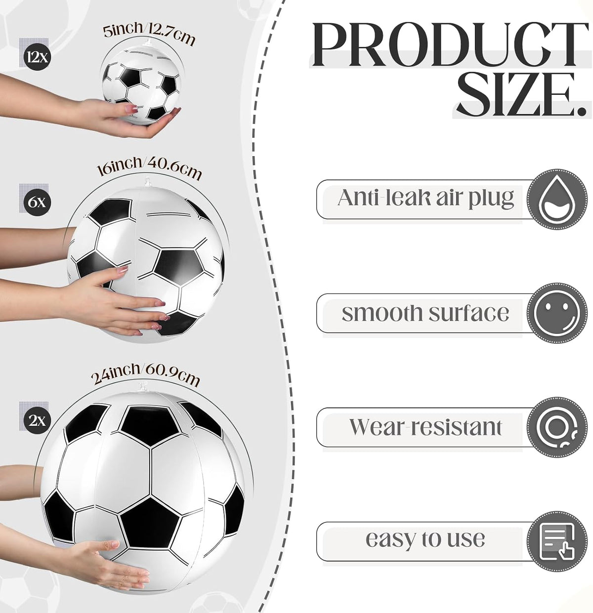 Sratte clear inflatable beach balls in 24, 16 and 5 inch sizes - view 36