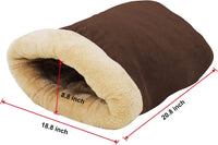 4 in 1 Self Warming Burrow Cat Bed Hideway Sleeping Cuddle Cave – Essentials for Cats - Brown - image 4