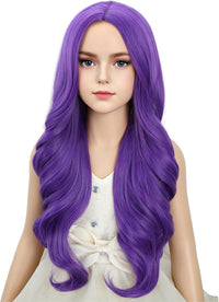 DUDUWIG long black wavy curly middle part wig for kids with wig cap - view 27
