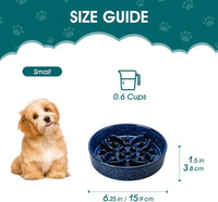 vancasso Ceramic Slow Feeder Dog Bowls - S-0.6 Cups / Blue - image 2