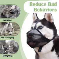 Mayerzon Soft Mesh Dog Muzzle for Small Medium Large Dogs Anti - Black / L [Snout Cir: 11"-12.25"] - image 4