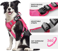 Tactical Dog Harness for Large Dogs - Pink / XX-Large: 110-160 lbs (Chest:36-43",Neck:26-37") - image 2