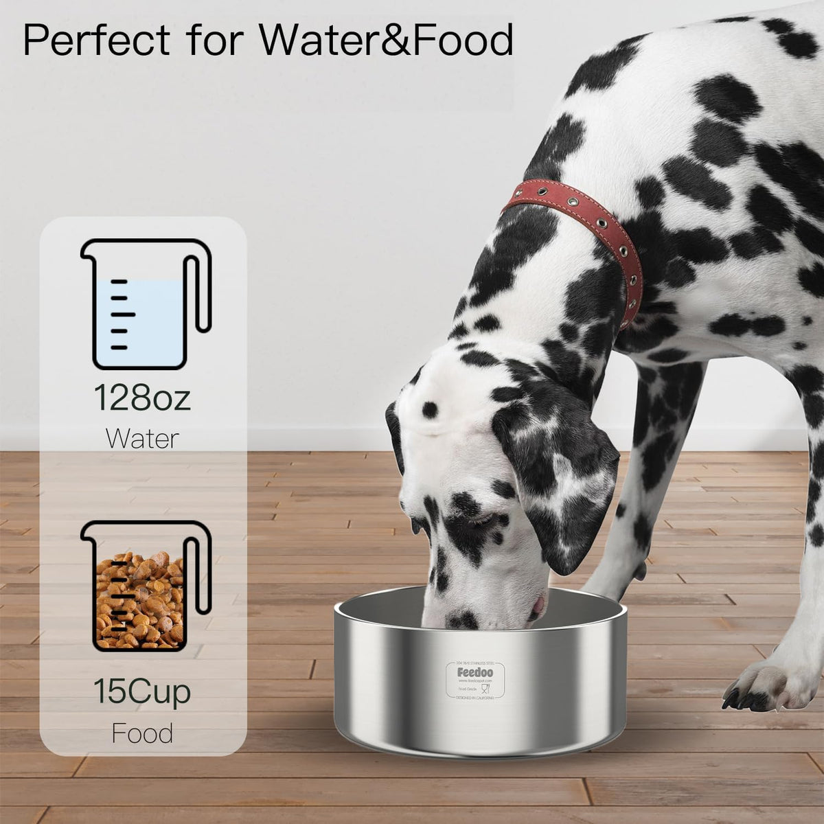 Feedoo 1Gallon Double Layer 304 Stainless Steel Dog Bowl - 3.8L - image 3