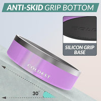 Coldest Dog Bowl - Anti Rust Metal, Non Slip, 3 Layers Insulated Stainless Steel Dog Bowls - Spill Proof & Heavy Duty - Water Bowl for Dogs, Cats, Dish Washer Safe (42 oz, Saturns Purple Glitter)