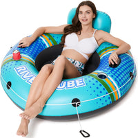 Jasonwell Inflatable River Tube Float - X-Large / Cyan