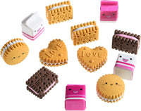 Donut Erasers for Kids, 24 Pieces 3D Cute Food Puzzle Mini Eraser, Cool Fun Take Apart Desk Pet - COOKIE