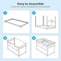 BUCATSTATE Hamster Cage Metal 2.0 - Small Animal Habitats Large Stackable with Top Access Easy Assemble 31.4L*17.6W*20H Inches Dwarf Syrian Hamster House for Guinea Pig, Gerbil (552sq inch Black)