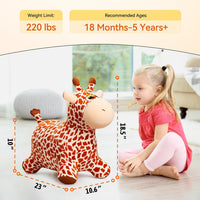VangeBow inflatable plush giraffe animal hopper with four-legged base - view 7