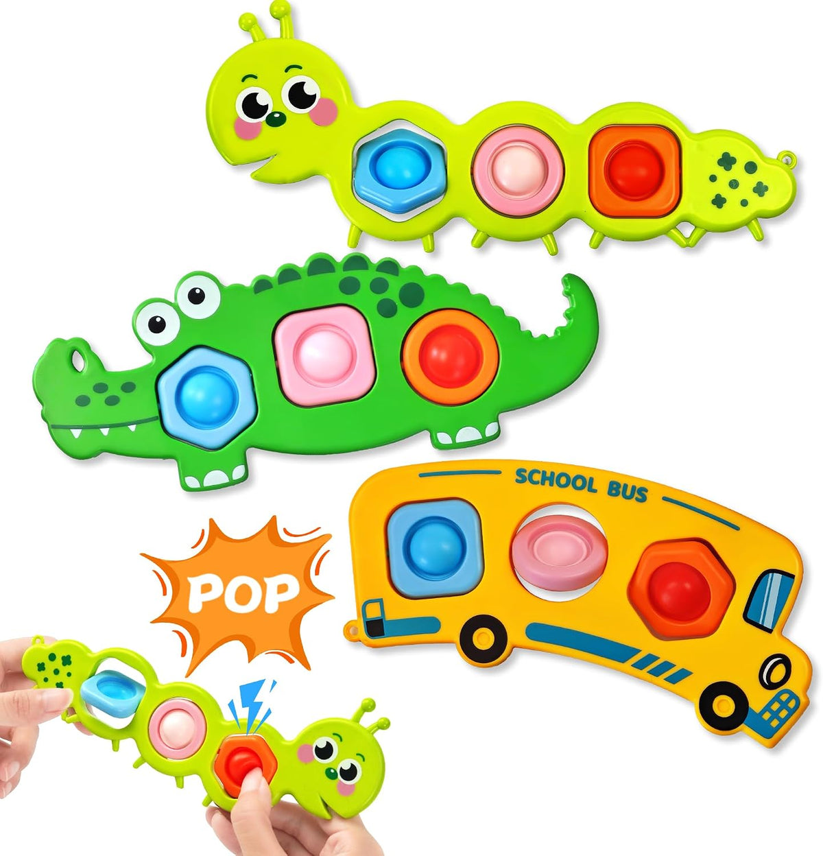 3PC Fidget Popper Sensory Toys Airplane Travel Activities - Style 1
