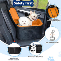BLVRYVIO Large Dog Car Seat for Medium Sized Dogs Under 55lbs or 2 - Bright Orange / Large - image 4