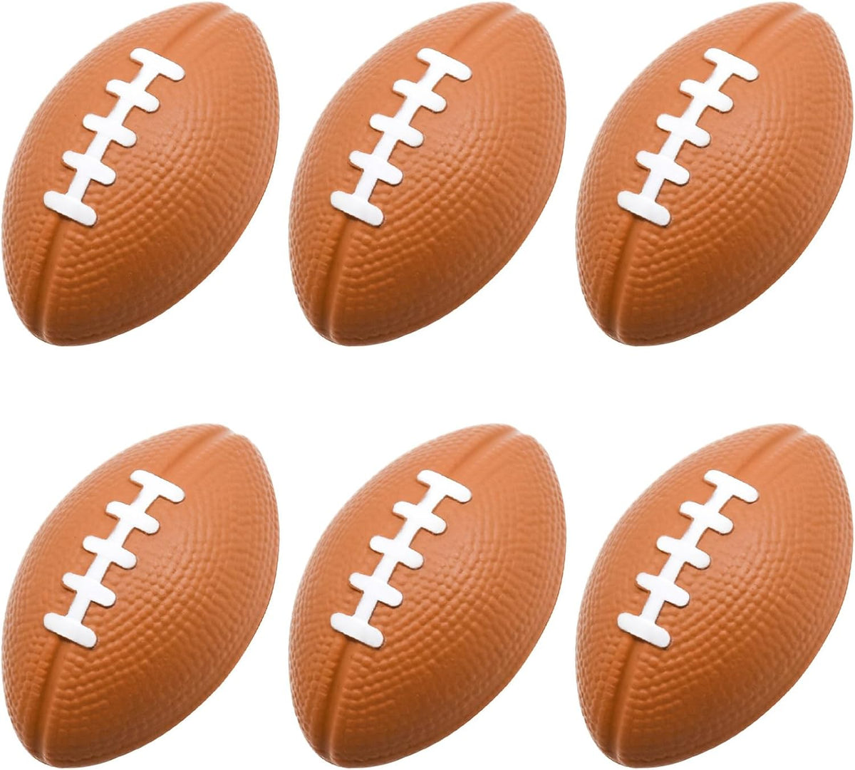 MIDELONG 6 pack of mini foam footballs, about 2.2 inches long