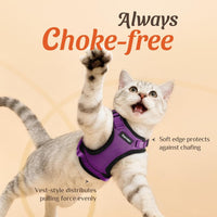 Cat Harness and Leash Set, Adjustable and Escape Proof - Purple / M - image 2