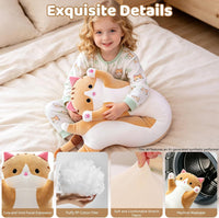 Cute Long Cat Plush Body Pillow, Soft Stuffed Animals 19.7 Inch – Fun for Kids & Family - Brown / 27.5 inches - image 4