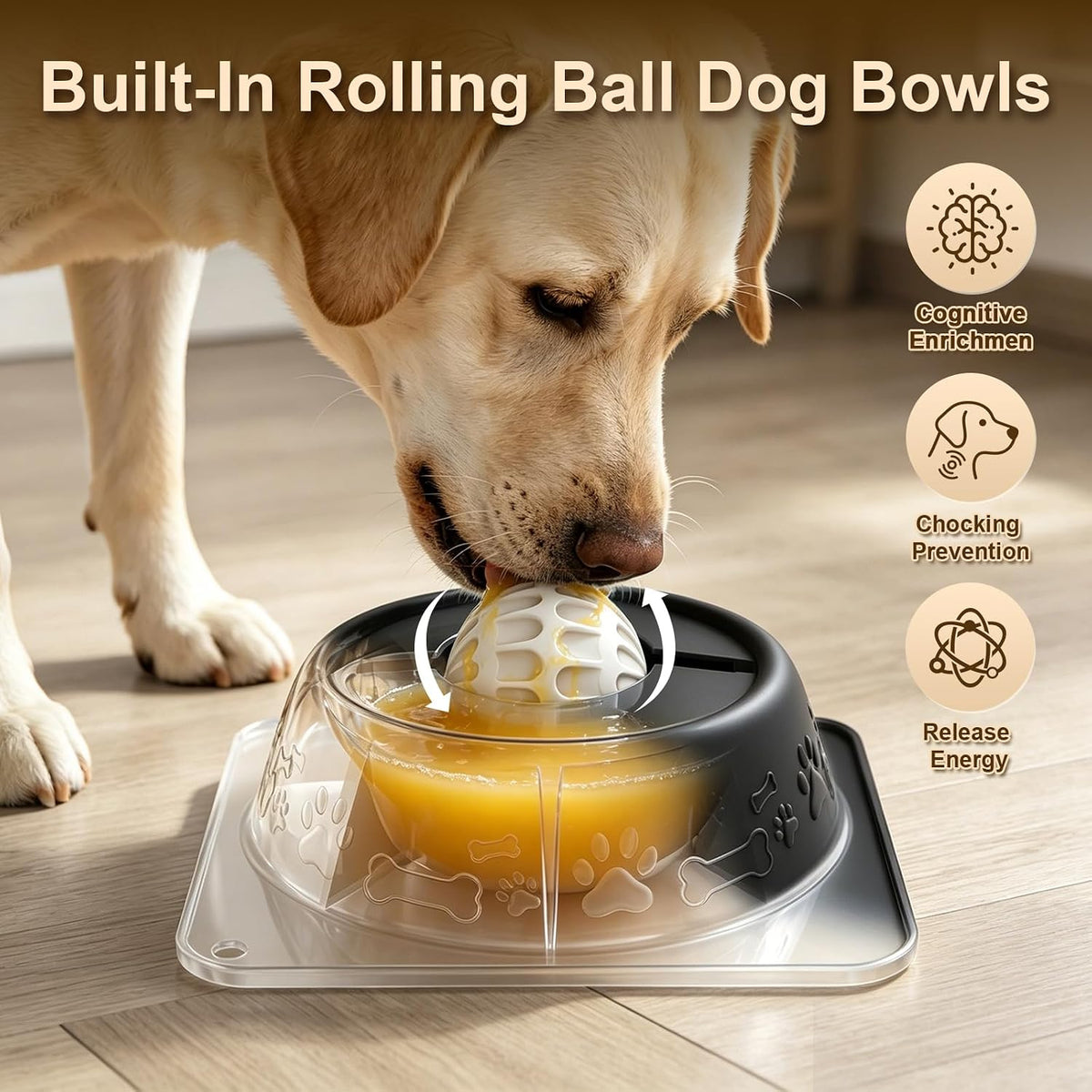 Slow Feeder Dog Bowl for Liquid Treats, Anti-Slip Lick Bowl - Black - image 2