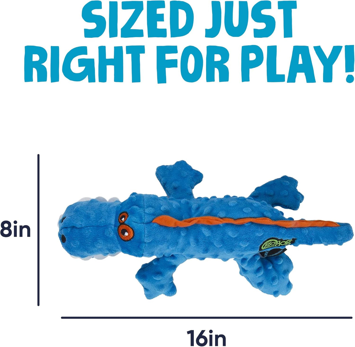 goDog Gators Squeaky Plush Dog Toy with Chew Guard Technology - Blue / Large - image 3