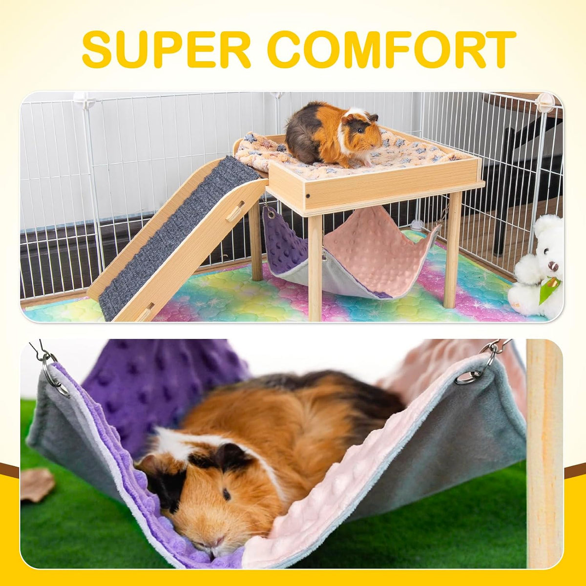 Enlarged Guinea Pig Hammock with Platform and Stairs - Hammock with ramp - image 3