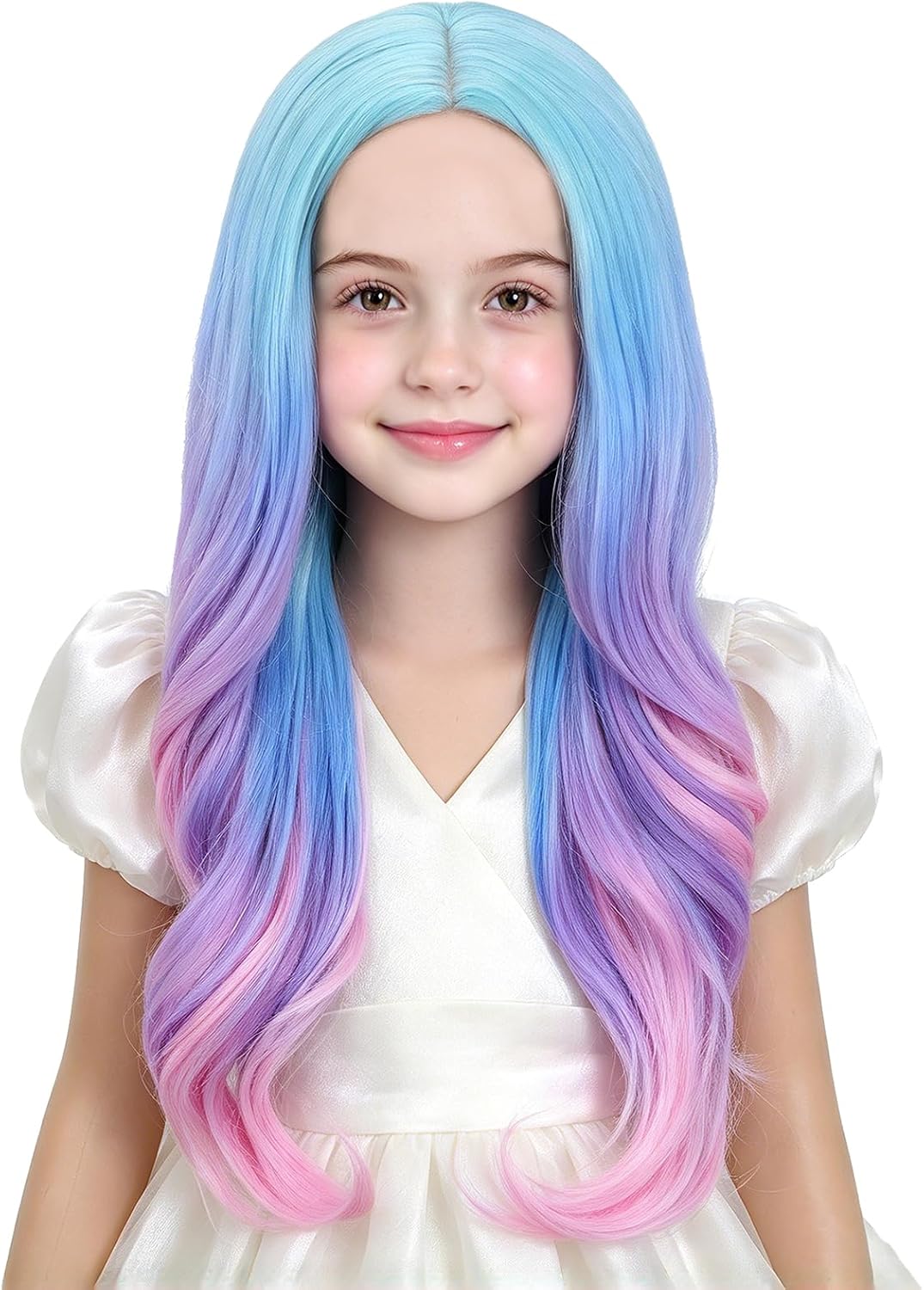 Edivd kids ginger wig with long orange wavy curls - view 5
