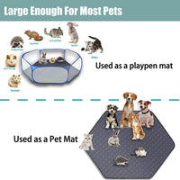 Octagon Dog Playpen Mat Washable Leakproof Pet Liner, 29' - Dark Grey / Hexagon-47' - image 2