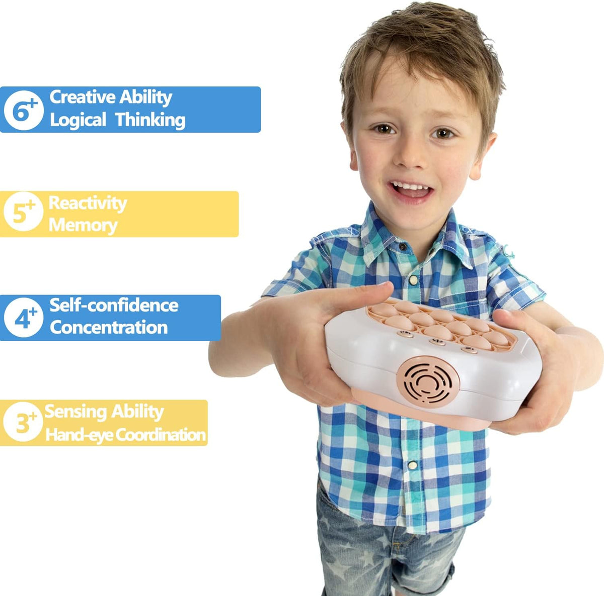 Intoypad Handheld Speed Push Pop Game Fun Sensory Fidget Toy for Kids - White - image 2