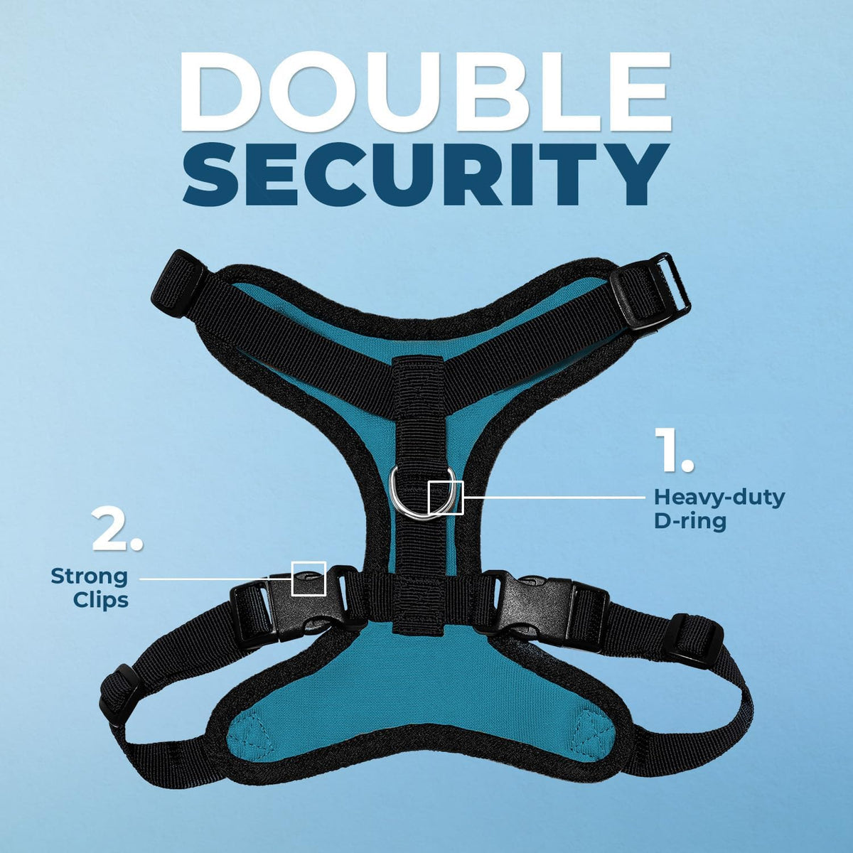 Voyager Step-in Lock Dog Harness, Pink - Harness (Turquoise/Black Trim) / XL (Chest: 23 - 28") - image 2