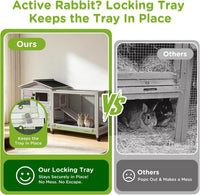 GUTINNEEN 2-Story Rabbit Hutch with Chew-Proof Full Metal Frame - Grey - image 3