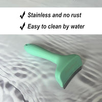 Pet Deshedding Tool with Curve Blade, Cat Grooming Brush, Tight V-shaped Teeth Shedding Comb for Cats and Dogs (Green, Small)