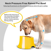 Tilted Elevated Dog Bowls Non-Slip & Non-Spill Pet Feeder - L/3 Cup / Yellow - image 2