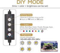 hygger 18W 24/7 Lighting Aquarium LED Light, Sunrise-Daylight-Moonlight Mode and DIY Mode, Adjustable Timer Adjustable Brightness Fish Tank Light with Extendable Bracket 7 Colors for Planted Tank