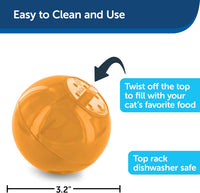 PetSafe Slimcat Feeder Ball Cat Toy - Orange / 1 Count (Pack of 1) - image 3